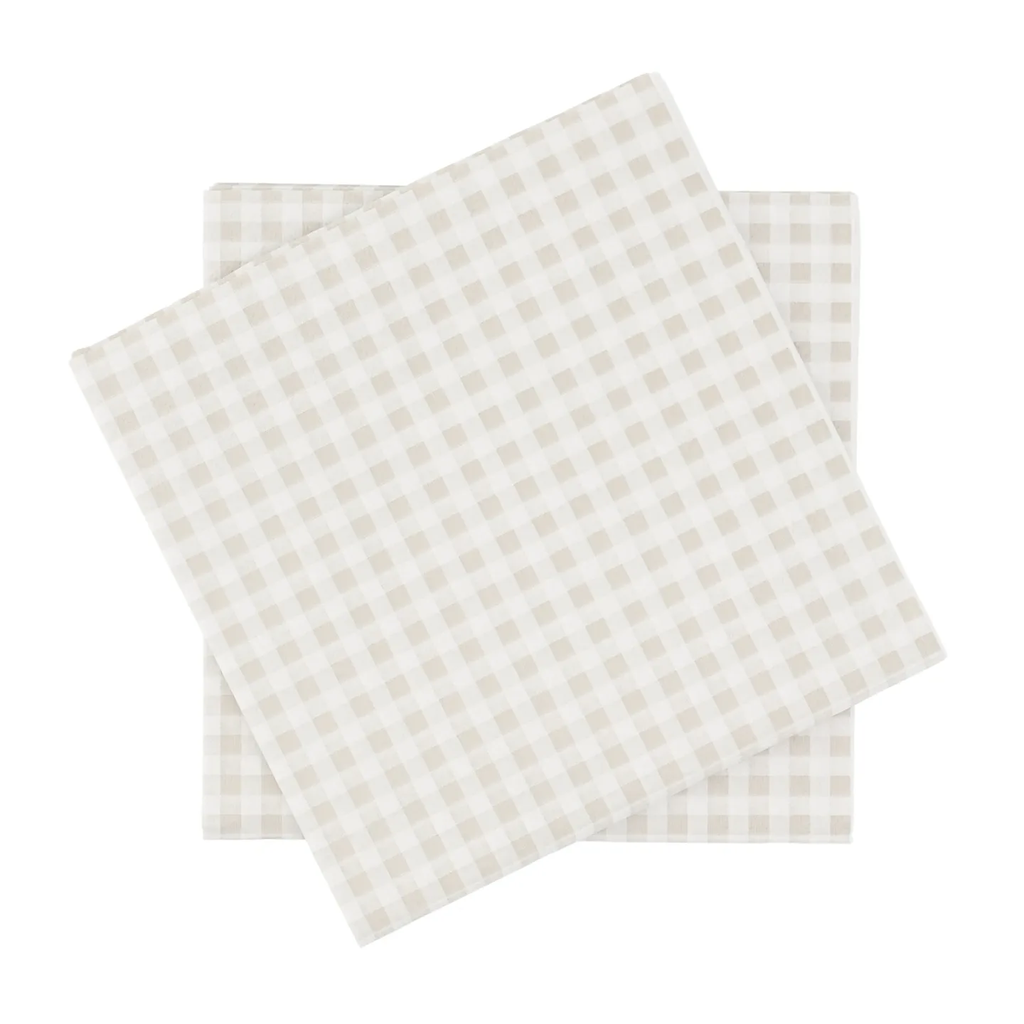Scandi Essentials Fein kariertes Papierserviette Weiß-Beige, 20er-Pack, 33x33 cm