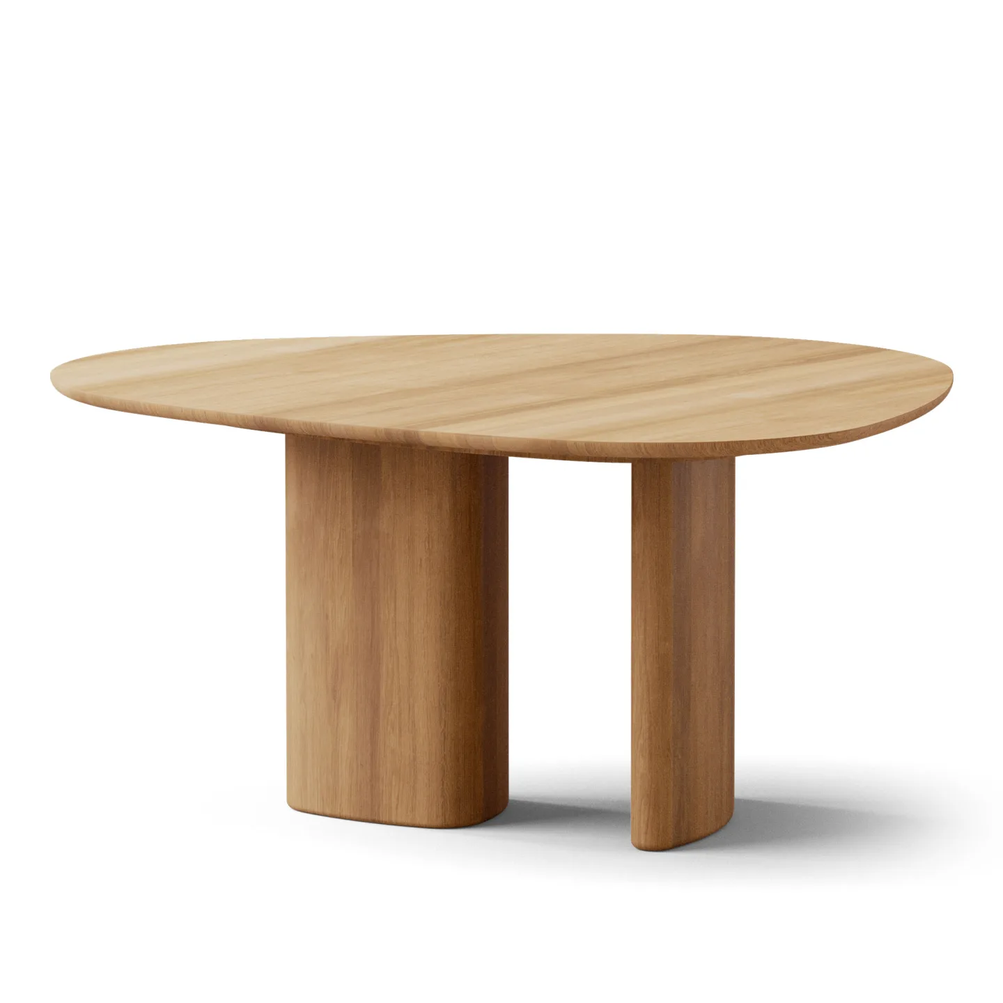 Dk3 - Tangent Table Round Ø136 x W160 x H72 cm Max 2 extension leaves Oak - oil - Matbord - Beige - Trä