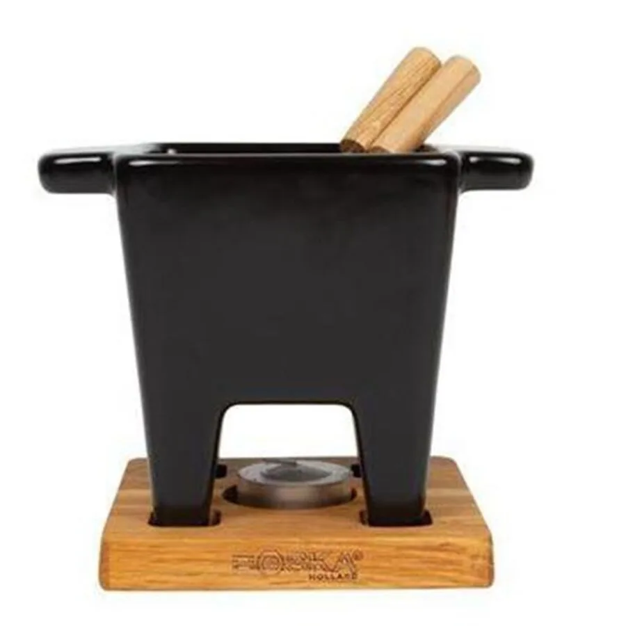Diverse Fondue-Set Tapas Schwarz Keramik/Stahl 0.3 l