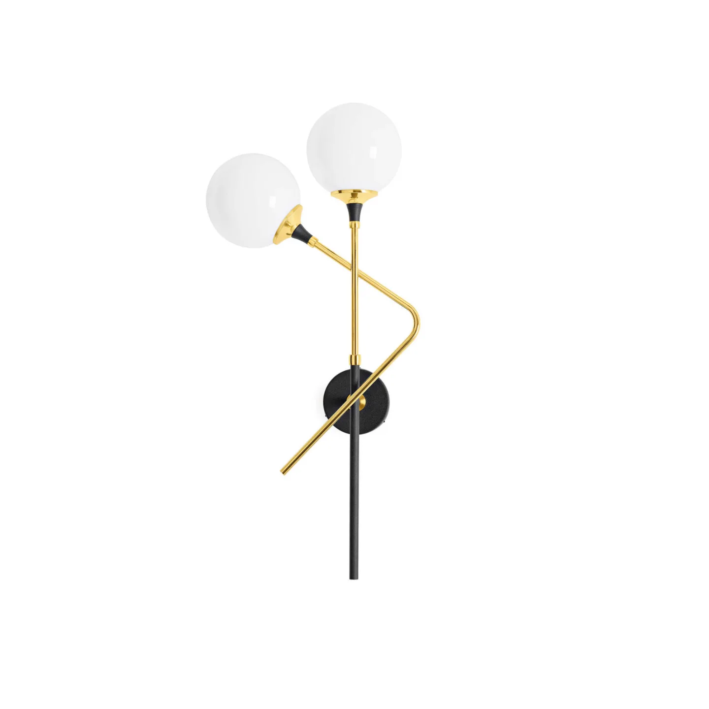 Stilnovo - Galassia Wall 2 Left, Gold/White - Vägglampor - Vit - Glas/Metall