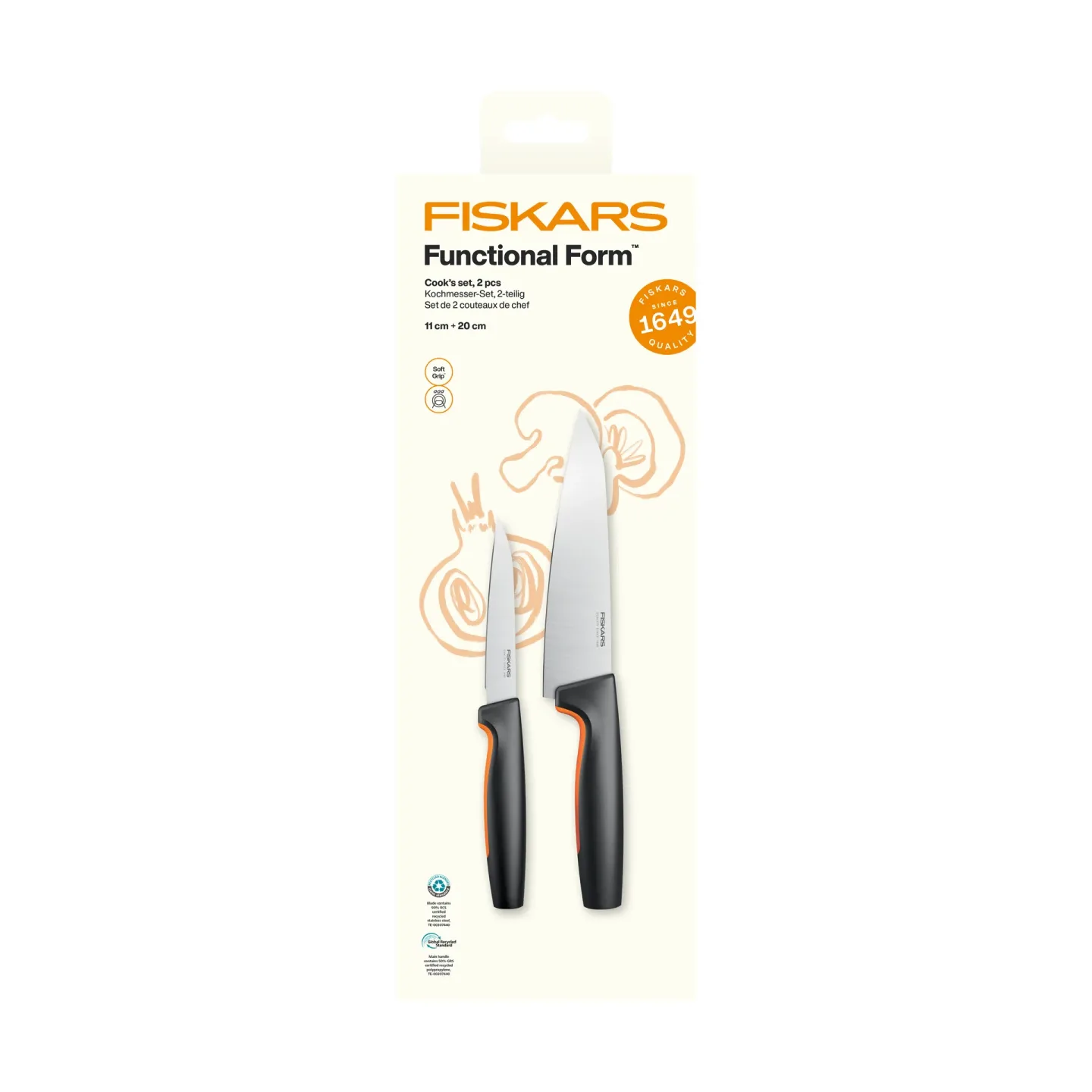 Fiskars Functional Form Kochmesserset Edelstahl, 2-teilig