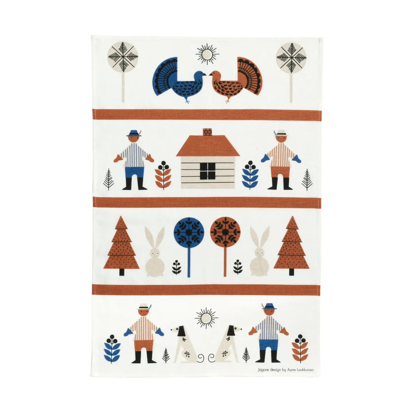 Almedahls Jägare Küchenhandtuch 47x70 cm Blau-braun