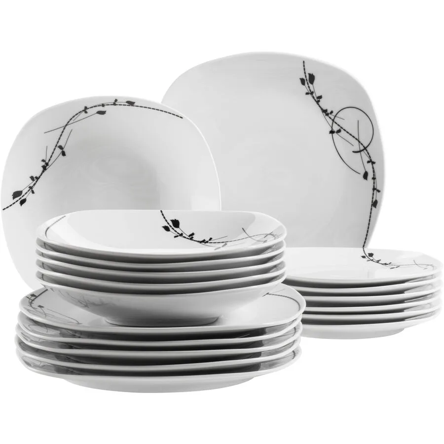MÄSER Teller-Set Londra Weiss Porzellan