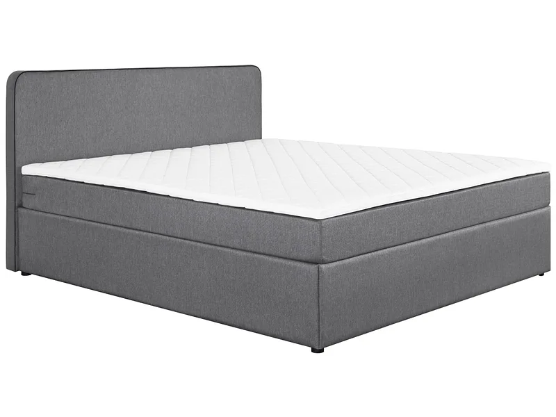 Boxspringbett ANTON grau 160x200cm halbfest