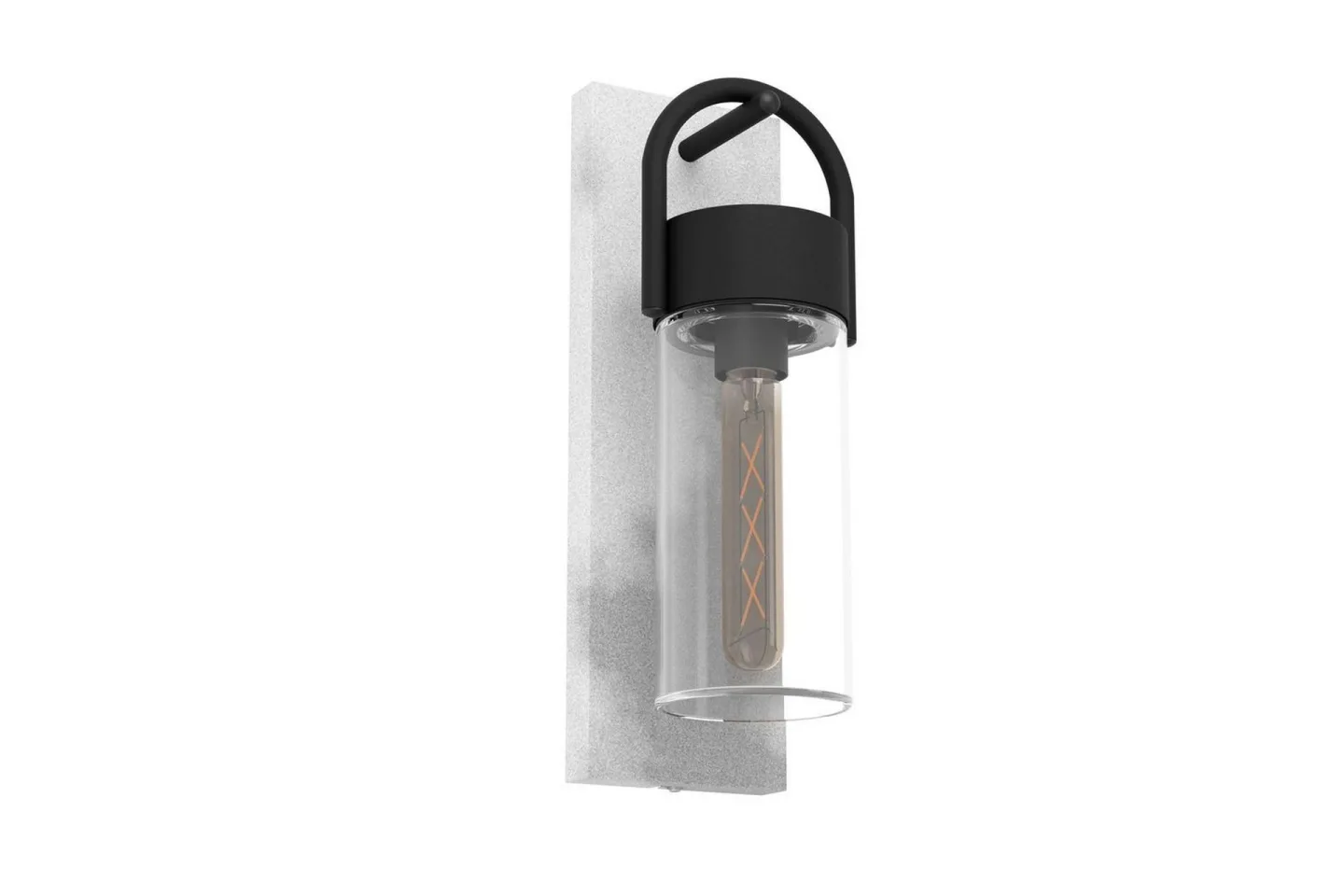 Vägglampa Utebelysning Eglo Carraro Svart/Betong Klar - Grå/Svart