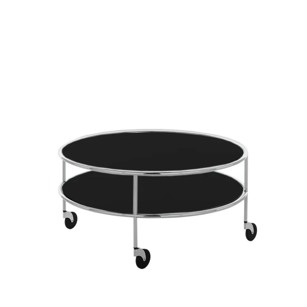 Lammhults Chicago III Couchtisch Schwarzes Laminat-Chrom