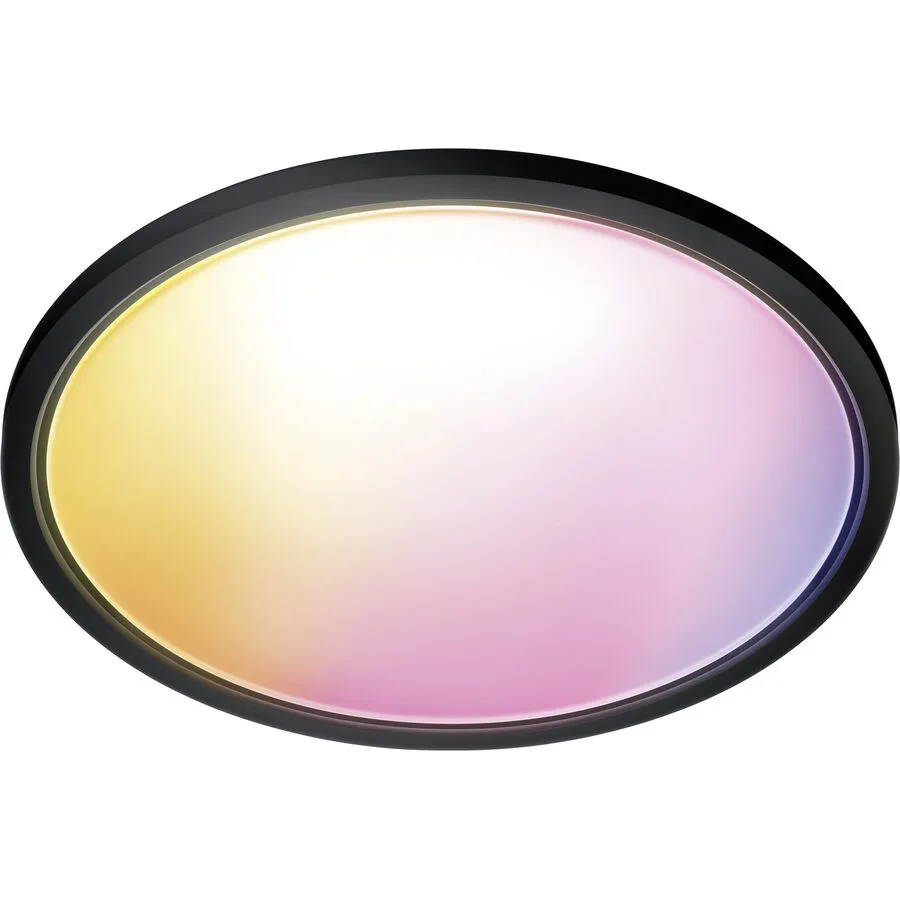 SuperSlim WiZ Deckenleuchte RGB 42 cm Black - WiZ - Wohnzimmer - Modern - Kunststoff - Rund