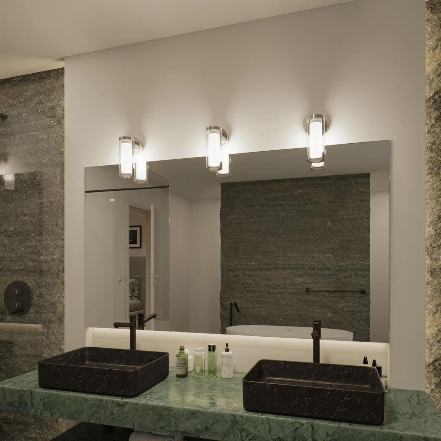 Luena LED Vägglampa IP44 Dim. Krom/Clear - Paulmann - Badrum - Modern - Metall - Med en ljuskälla