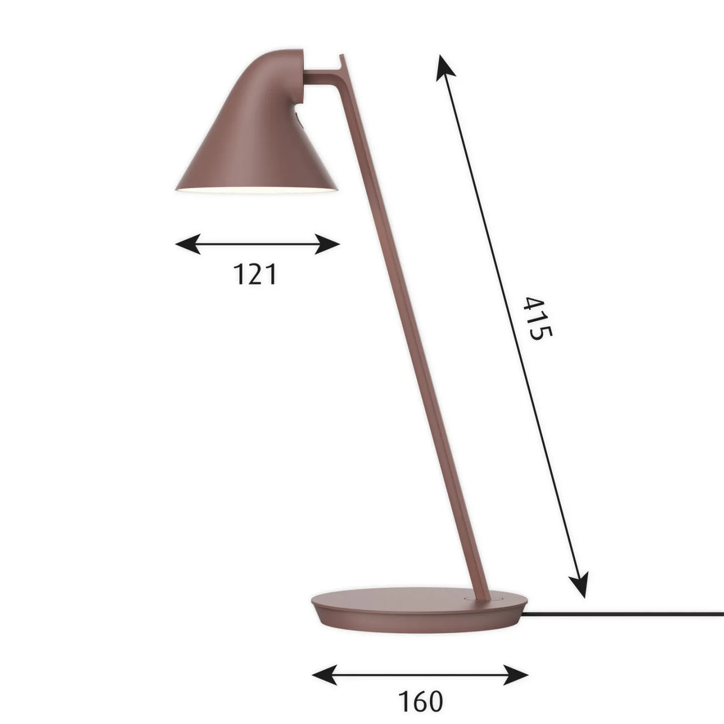 NJP Mini Tischleuchte Rosebrown - Louis Poulsen - Wohnzimmer - Design - Metall - Mit Schirm