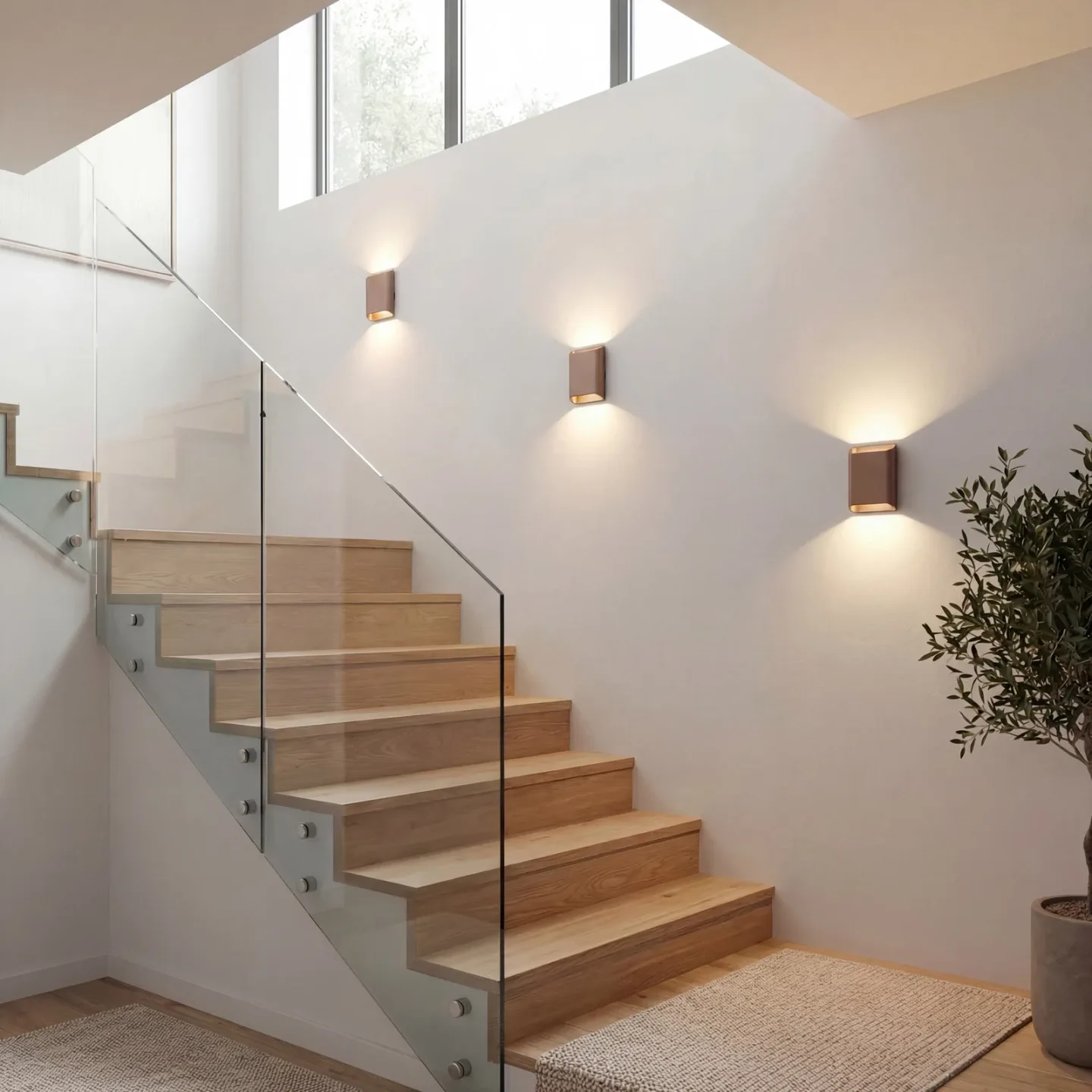 Shell LED-Wandlampe dunkelbraun Höhe 20cm up/down - Antidark - Wohnzimmer - Modern - Metall - Eckig