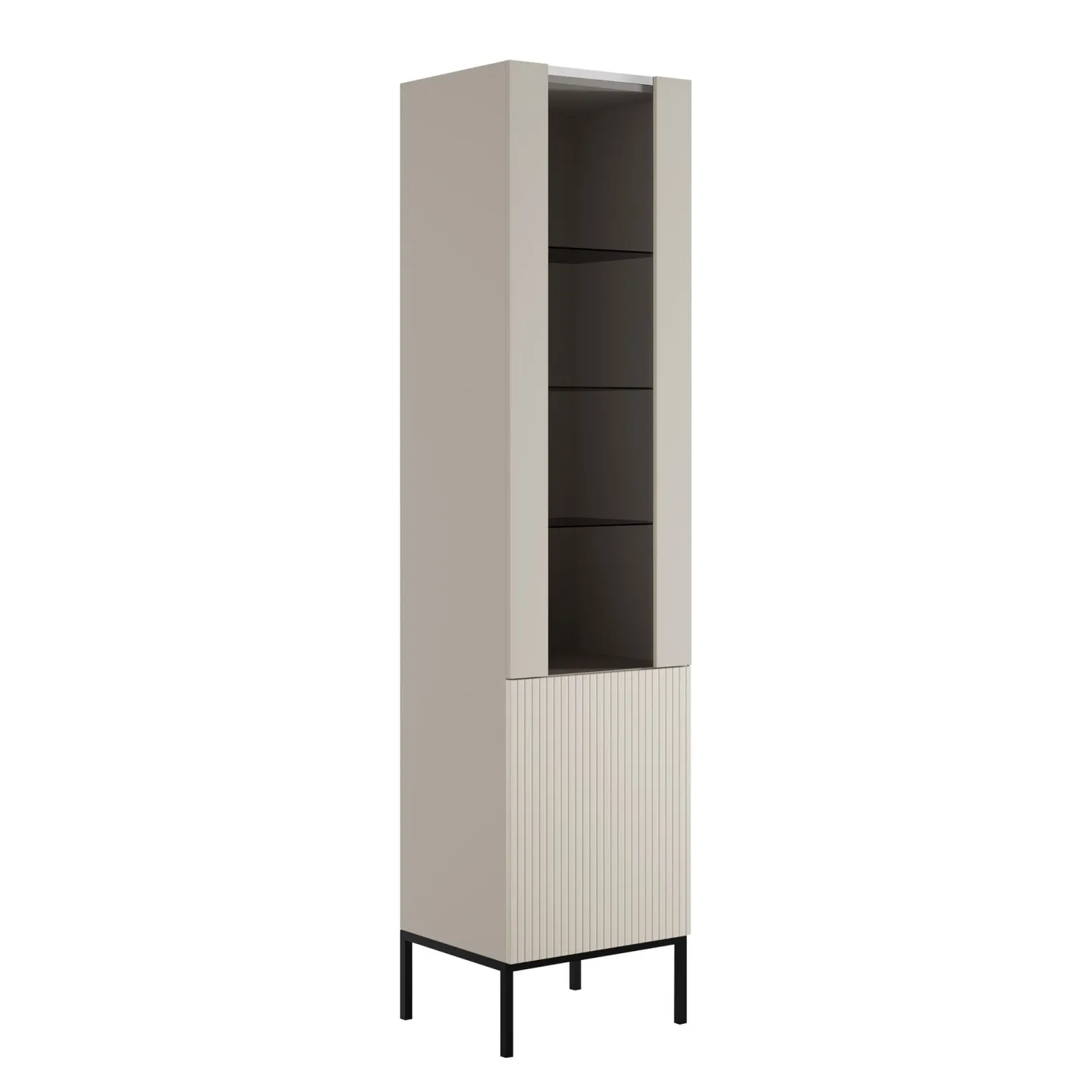 Amelus Vitrinskåp 50x190 cm - Beige