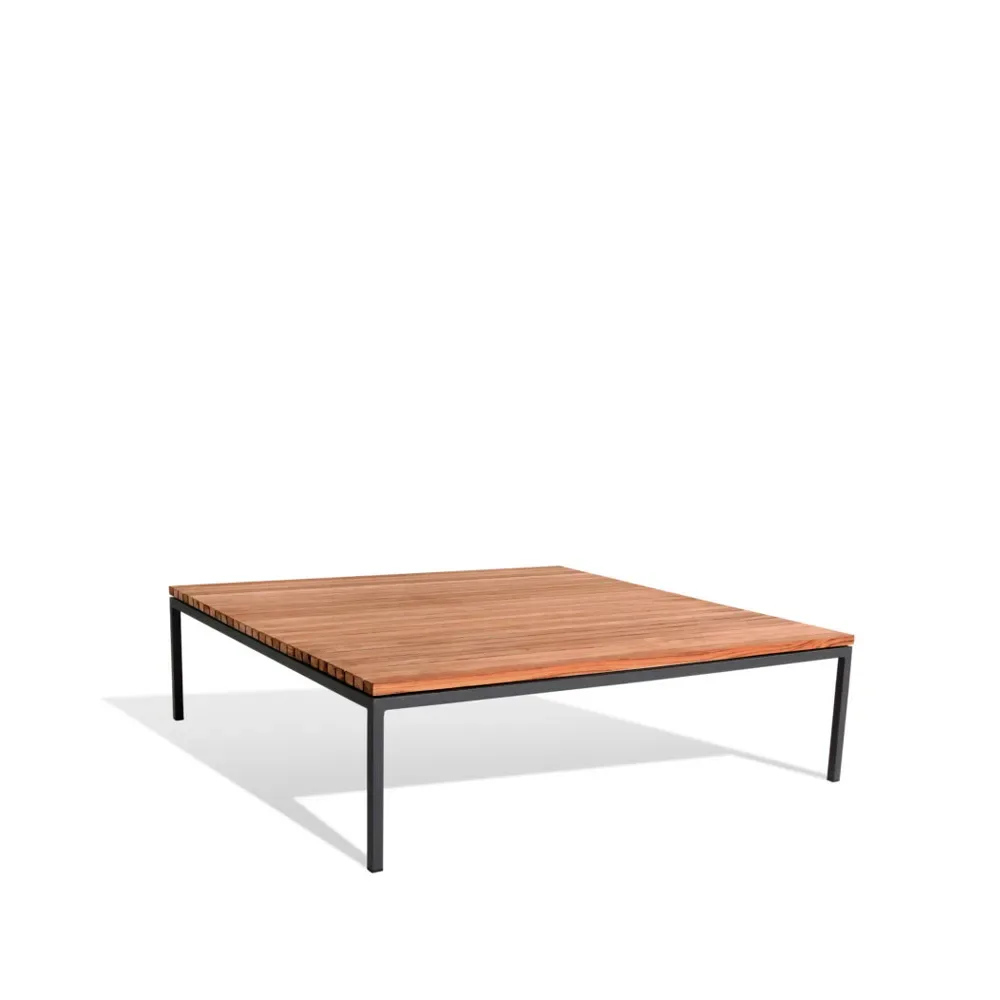 Skargaarden Bönan loungebord Teak, large, mörkgrå aluminium ram