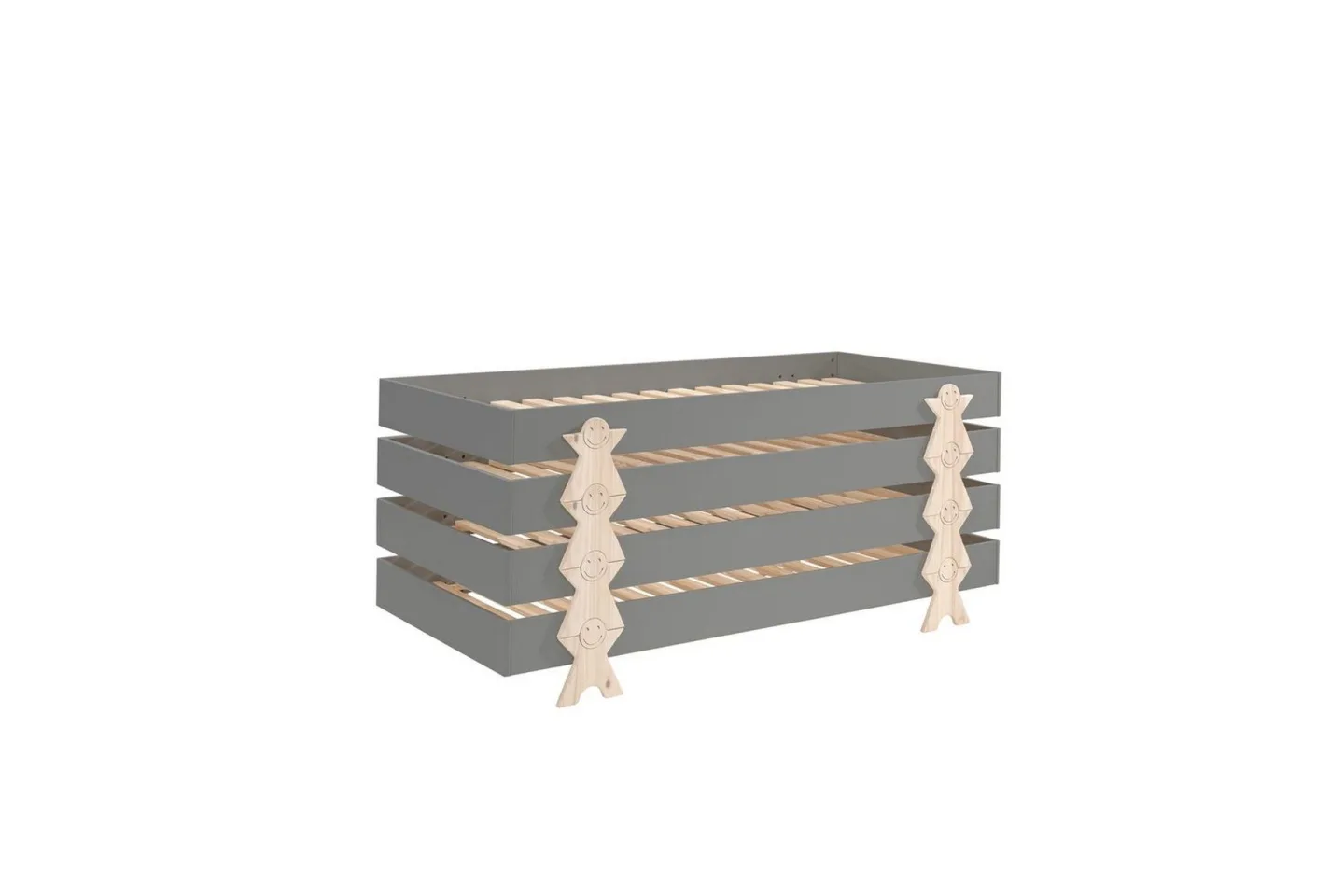 Säng Modulo med smilisfötter Grå, 4 - Grå, 4
