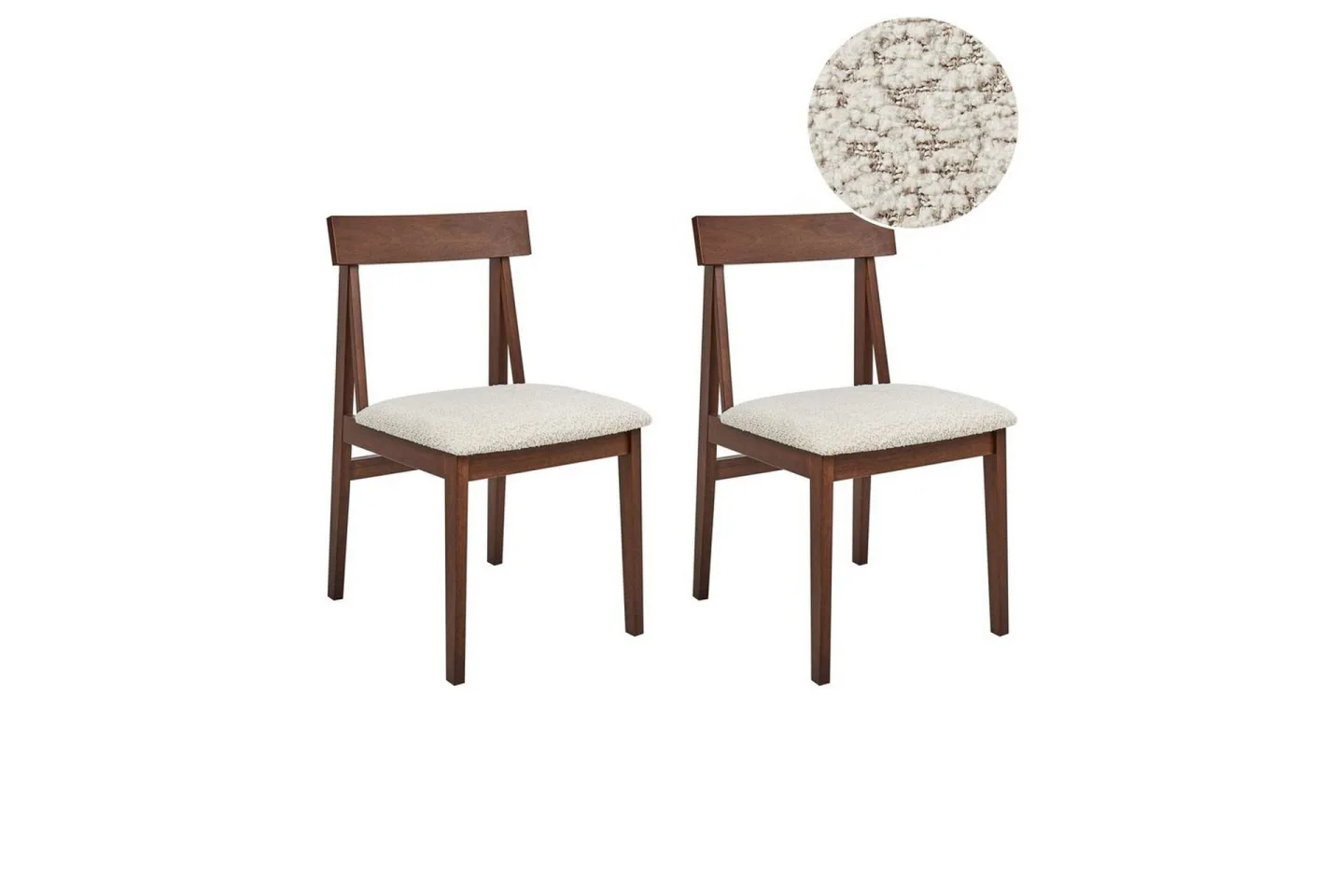 Matsalsstol Isle set om 2 Mörk Trä-Beige - Mörk Trä-Beige