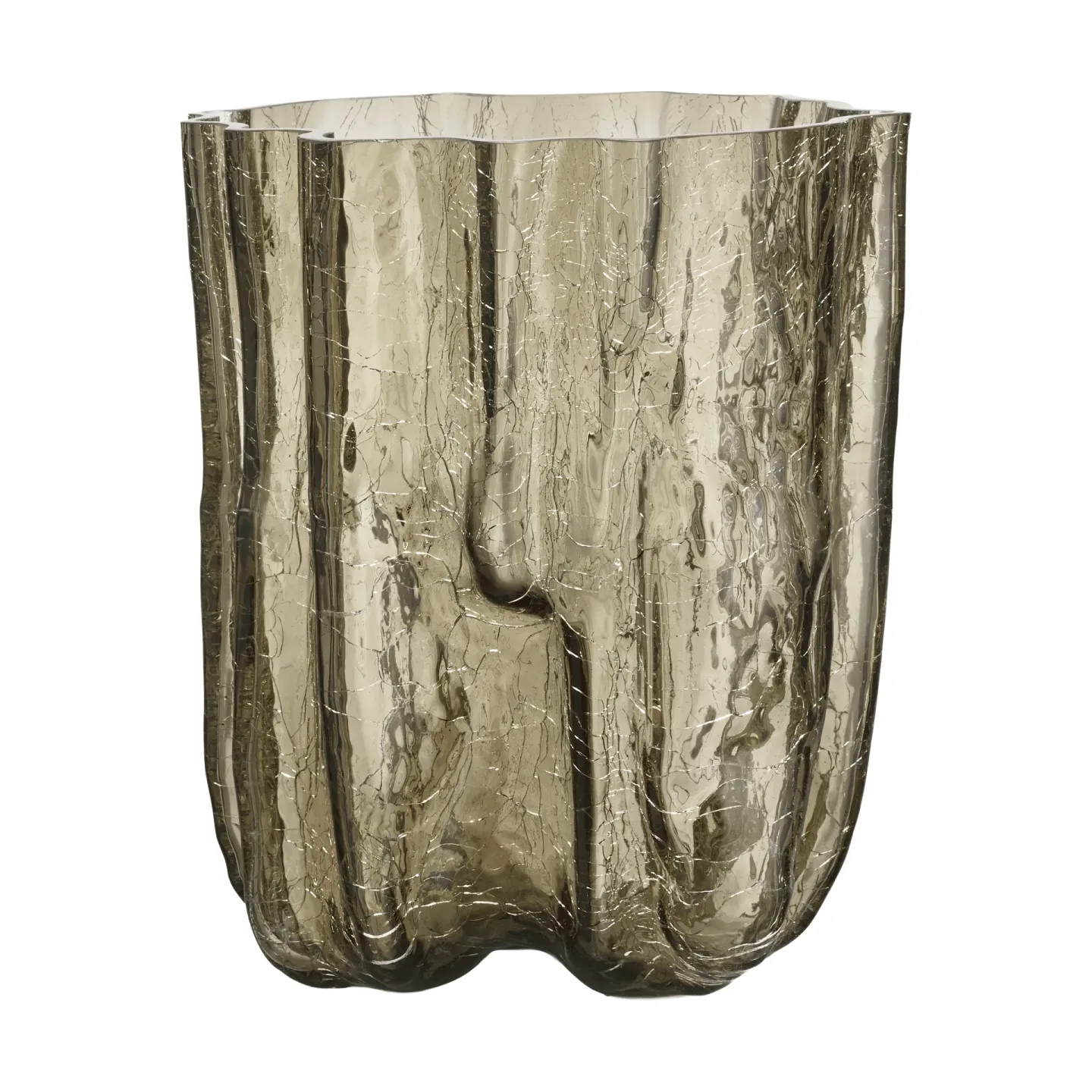 Kosta Boda Crackle Vase 27 cm Taupe