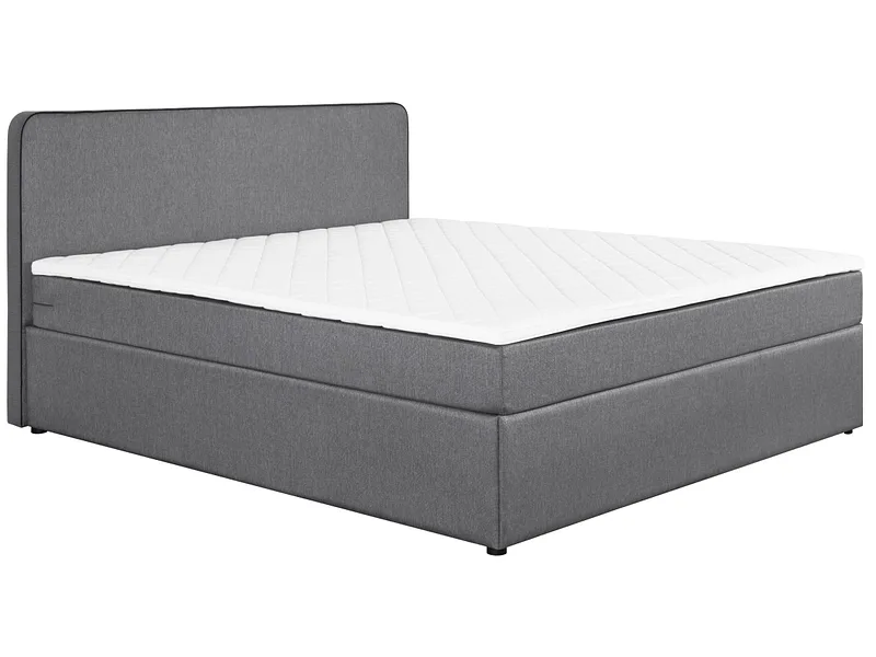 Boxspringbett ANTON grau 180x200cm halbfest