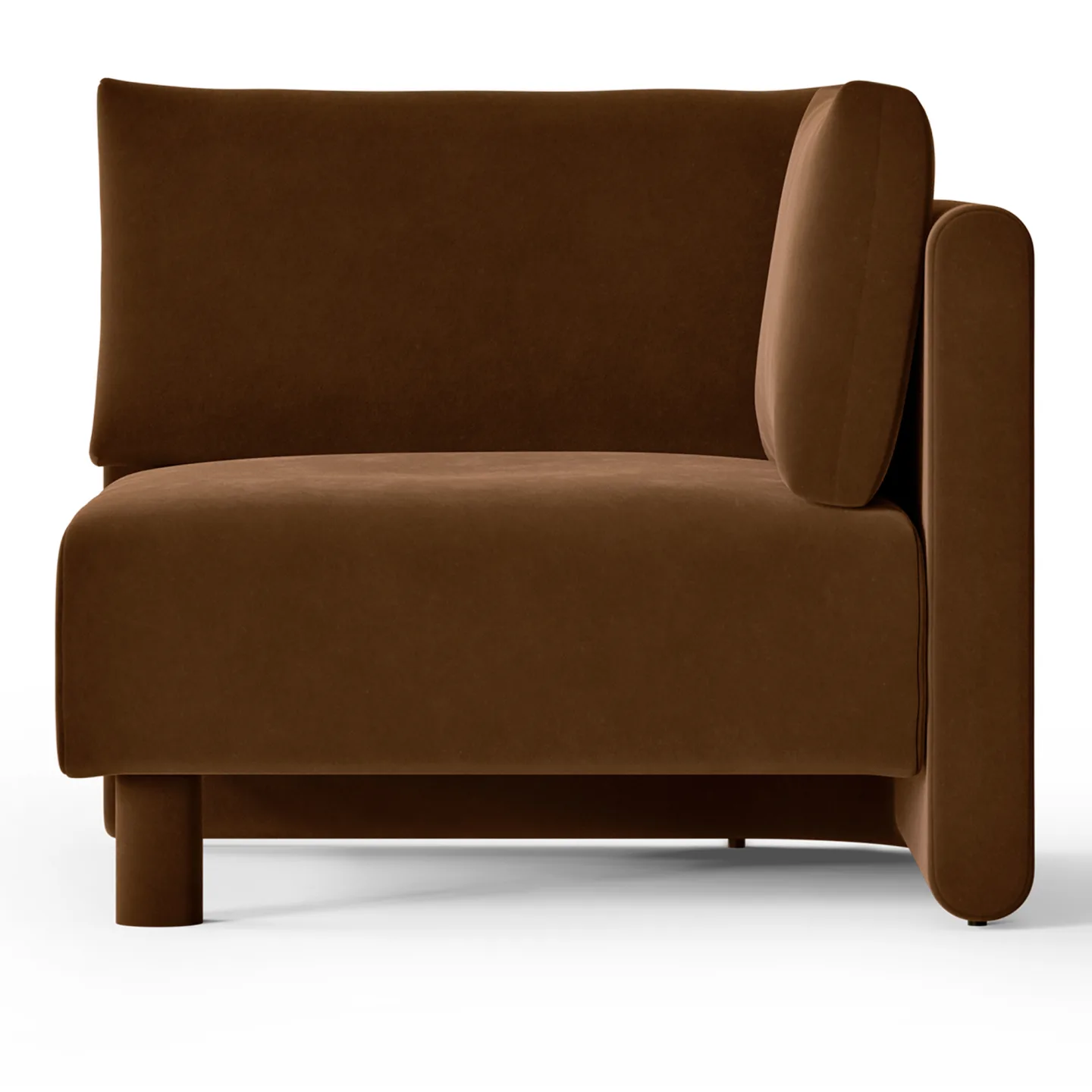Ferm Living - Dase Corner Rich Velvet - 36 Soft brown - Soffor - Brun - Trä/Plast