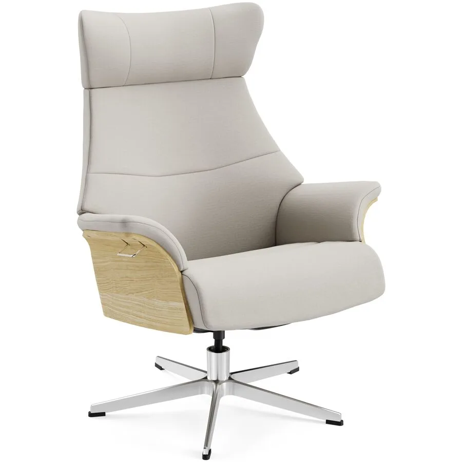 Conform Sessel Airness 02 pearl Stoff, Eiche, Aluminium B 81 T 163 H 101 cm - Möbel Konfigurator: Traummöbel individuell zusammenstellen