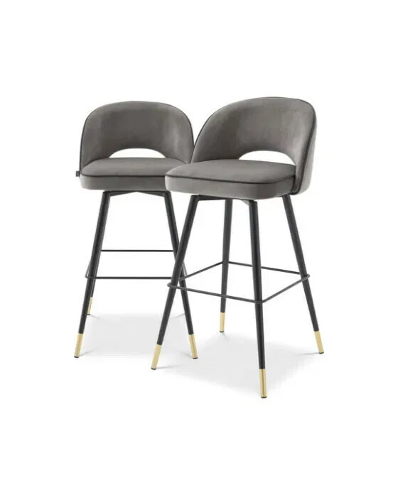Cliff barstole grå 2-sæt OUTLET