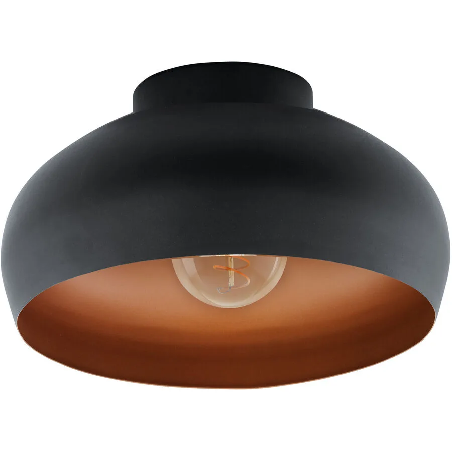 Eglo Deckenlampe Mogano 2 Kupfer/Schwarz Stahl 17.5 cm - Farbe: schwarz/kupfer