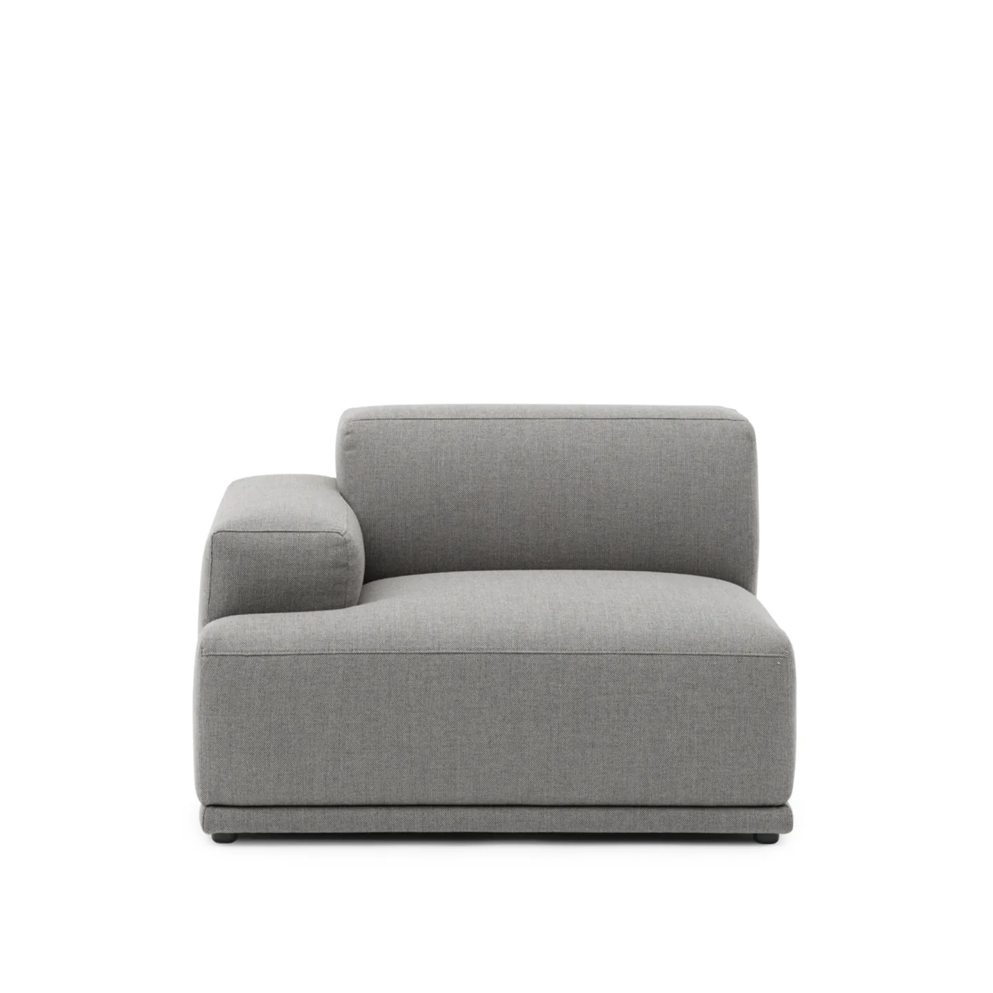 Muuto - Connect Soft Modular Sofa Left Armrest (A) - Re-wool 718 - Soffor - Anderssen & Voll - Grå - Metall/Trä/Textilmaterial/Skum