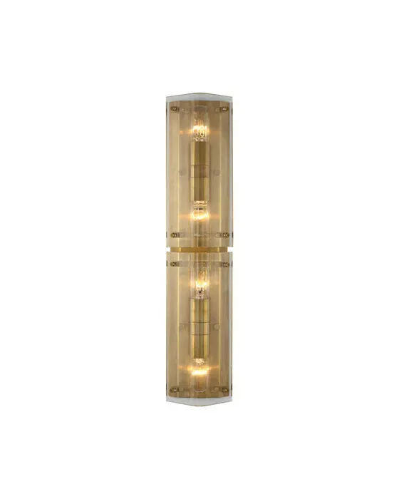 Clayton 25" Sconce Crystal/Antique Brass
