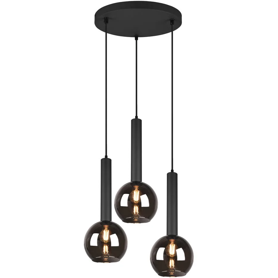 Pendellampe Caprid Schwarz Metall 45 cm 150 cm - Farbe: Schwarz matt