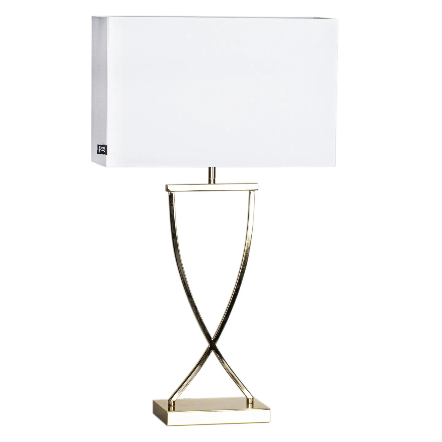 Omega Tischleuchte H69 Brass/White - By Rydéns - Wohnzimmer - Modern - Stoff / Textil - Mit Schirm