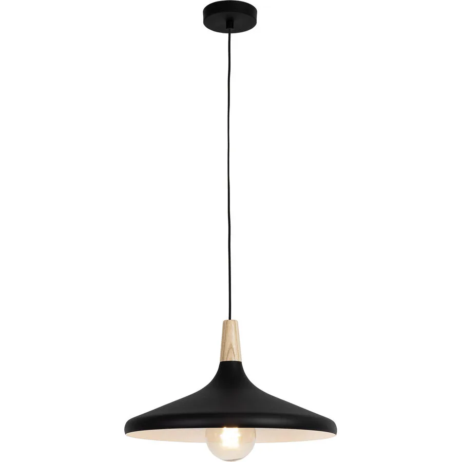 Pendellampe Hino Schwarz/Braun Holz/Metall 39 cm 120 cm