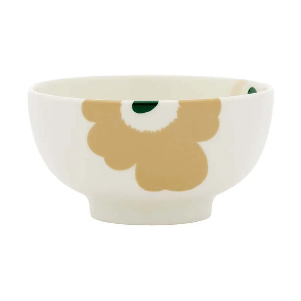 Marimekko Unikko Schale 300 ml Beige-Weiß-Hellbeige-Dunkelgrün