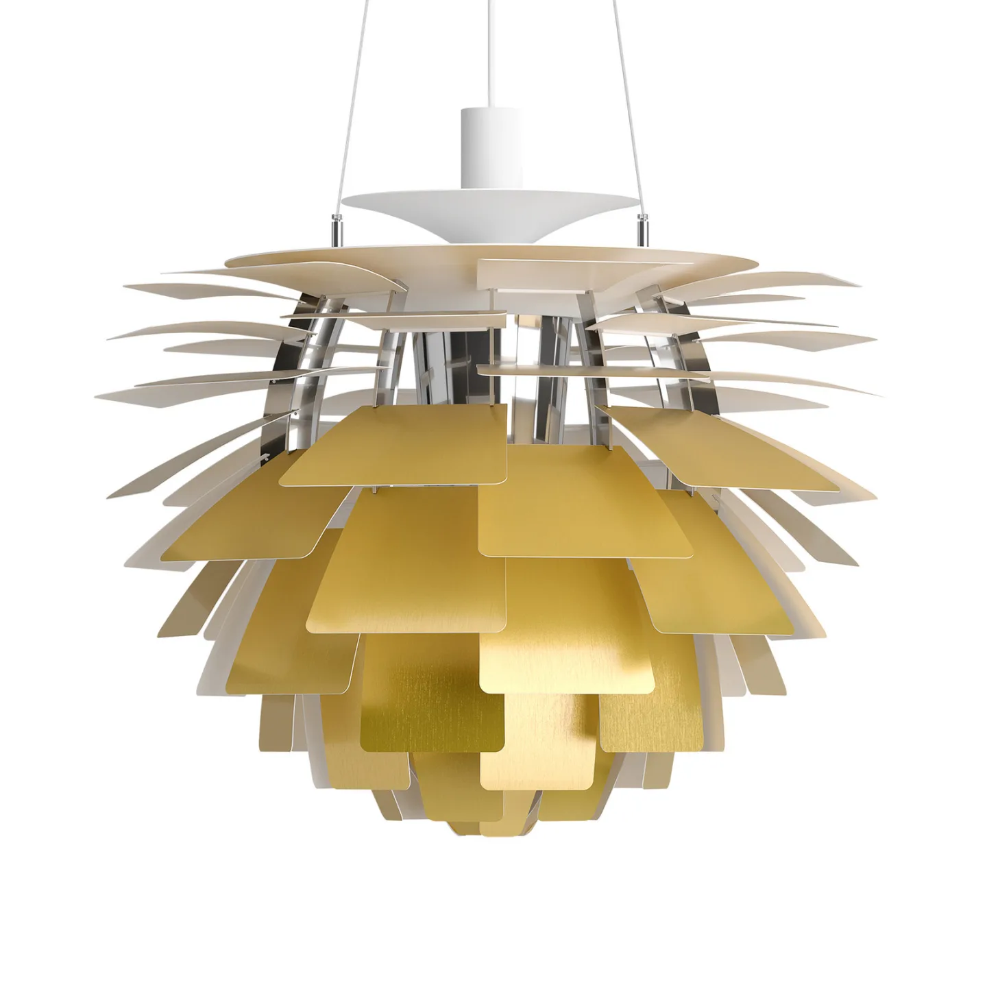 PH Artichoke V4 Hängelampe, messing, Ø 60 cm - Louis Poulsen - Wohnzimmer - Skandinavisch - Metall - Einflammig