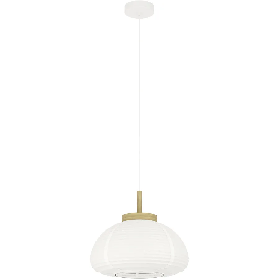 Eglo Pendellampe Summerhill Braun/Weiss Stahl/Holz 110 cm - Farbe: weiss/braun - Material: Holz/Stahl