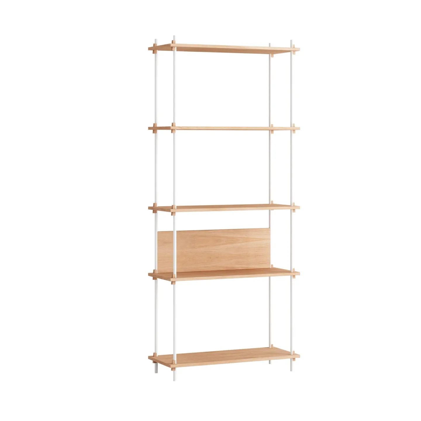 MOEBE Shelving System Classic Regal Eiche-white, 86x200x35 cm, S.200.1.A