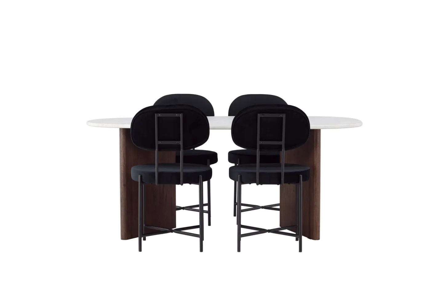 Grönvik Matgrupp 180 cm Oval med 4 Stella Stolar - Mocca
