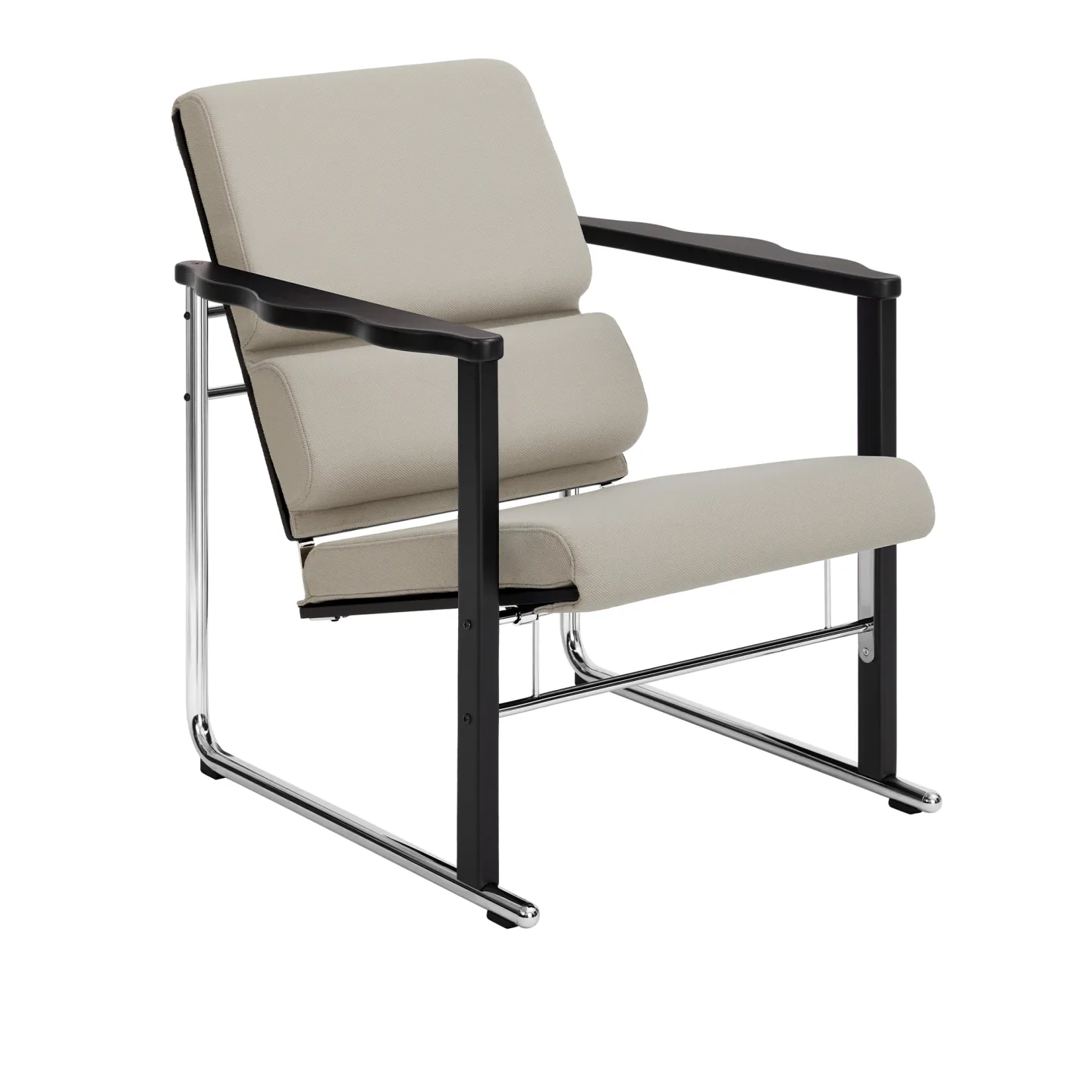 HEM - Experiment Lounge Chair 502, Black/Light Beige - Fåtöljer - Flerfärgad - Metall/Trä/Skum