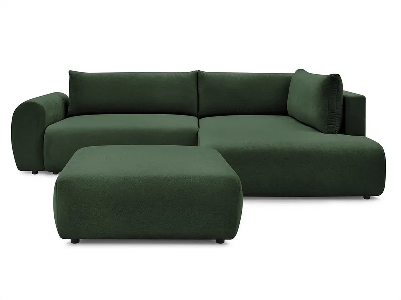 Ecksofa mit Hocker BOBOCHIC LUCIEN Stoff grün