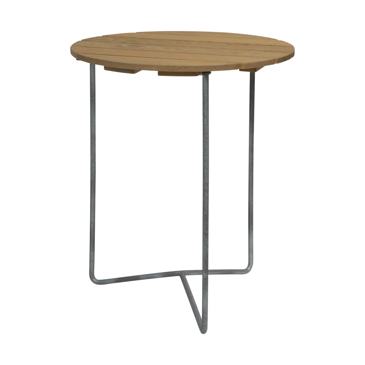 Grythyttan Stålmöbler Table 6B Tisch Eiche geölt- Beine verzinkt, Ø60 cm