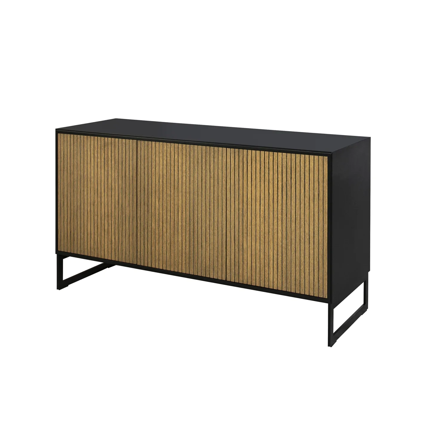Englesson - Line Skänk 3 Dörrar 6813BW-B Burned Walnut / Black / Black - Skänkar och sideboards - Metall/Trä