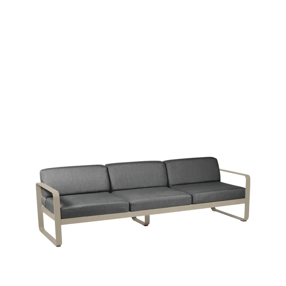 Fermob Bellevie soffa 3-sits Nutmeg (beige), graphite grey dyna