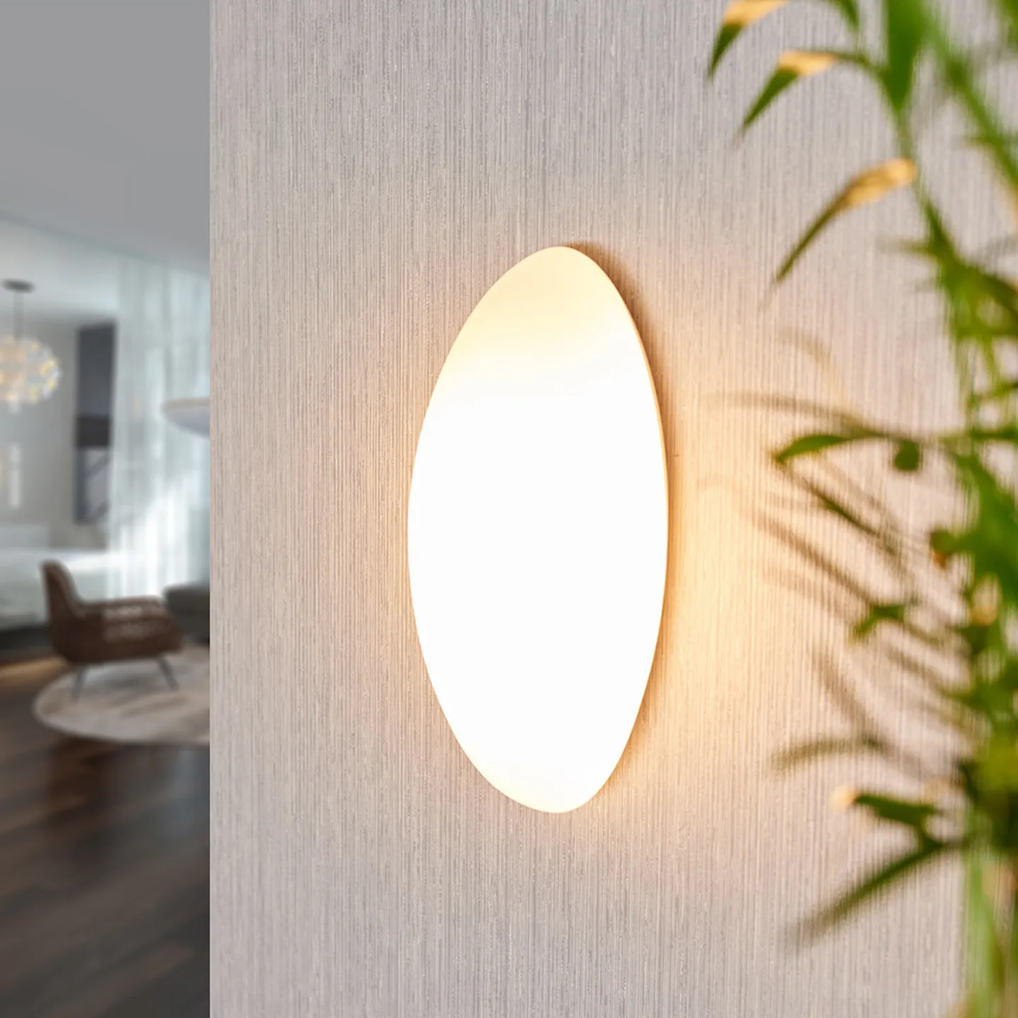 Jemima Vegglampe Opal - Lucande - Stue - Moderne - Glass - Rund