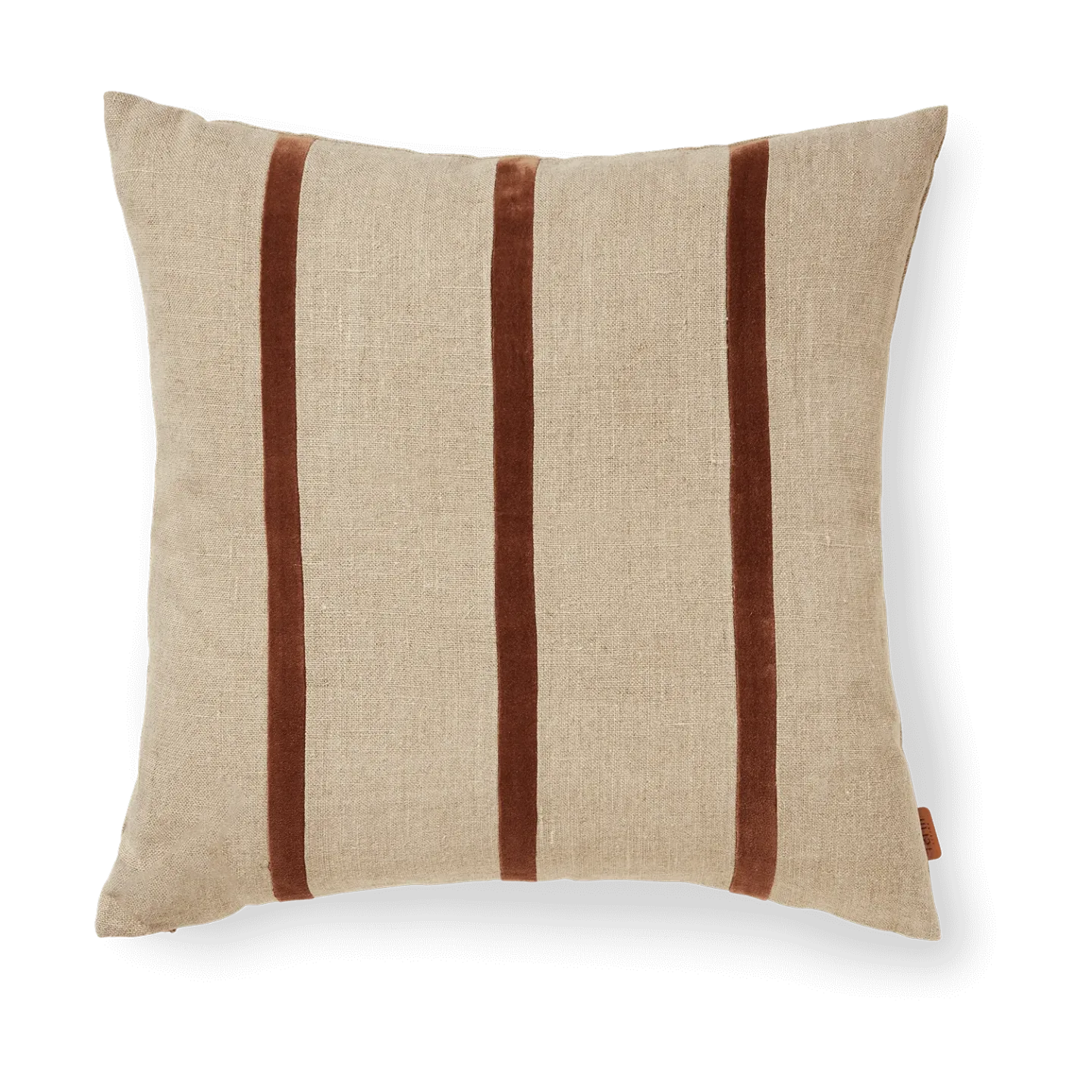 Ferm Living Senti Stripe Kissenbezug 50x50 cm Linen-carob brown