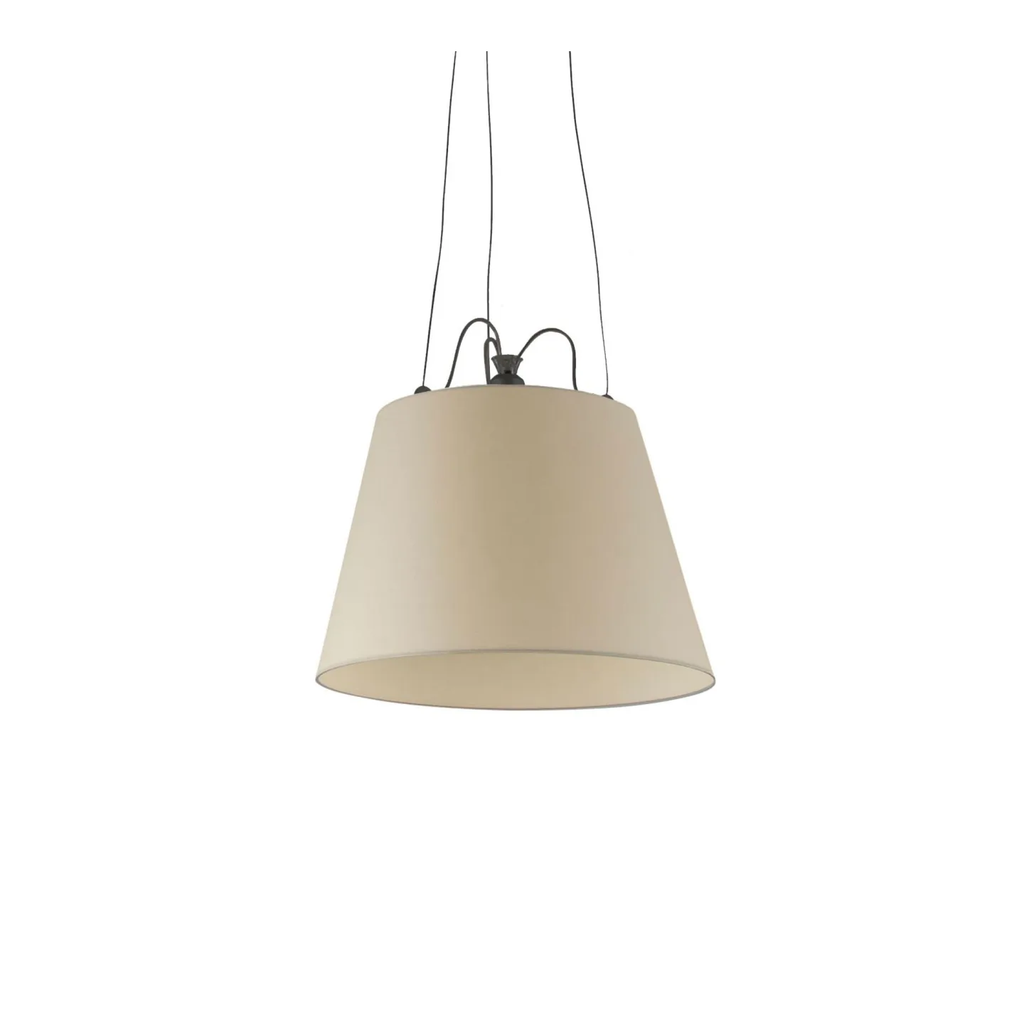 Artemide - Tolomeo Mega Pendellampa, Skärm i Pergamentpapper Ø 52 cm, Svart - Pendellampor - Giancarlo Fassina,Michele De Lucchi - Svart