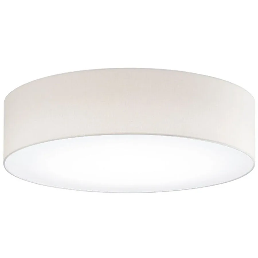 Deckenlampe Noah Beige Metall/Stoff 60 cm 16 cm - Farbe: CREME - LED - Lichtfarbe: Neutralweiss - Material: Metall/ Stoff - Deckenlampe- LED