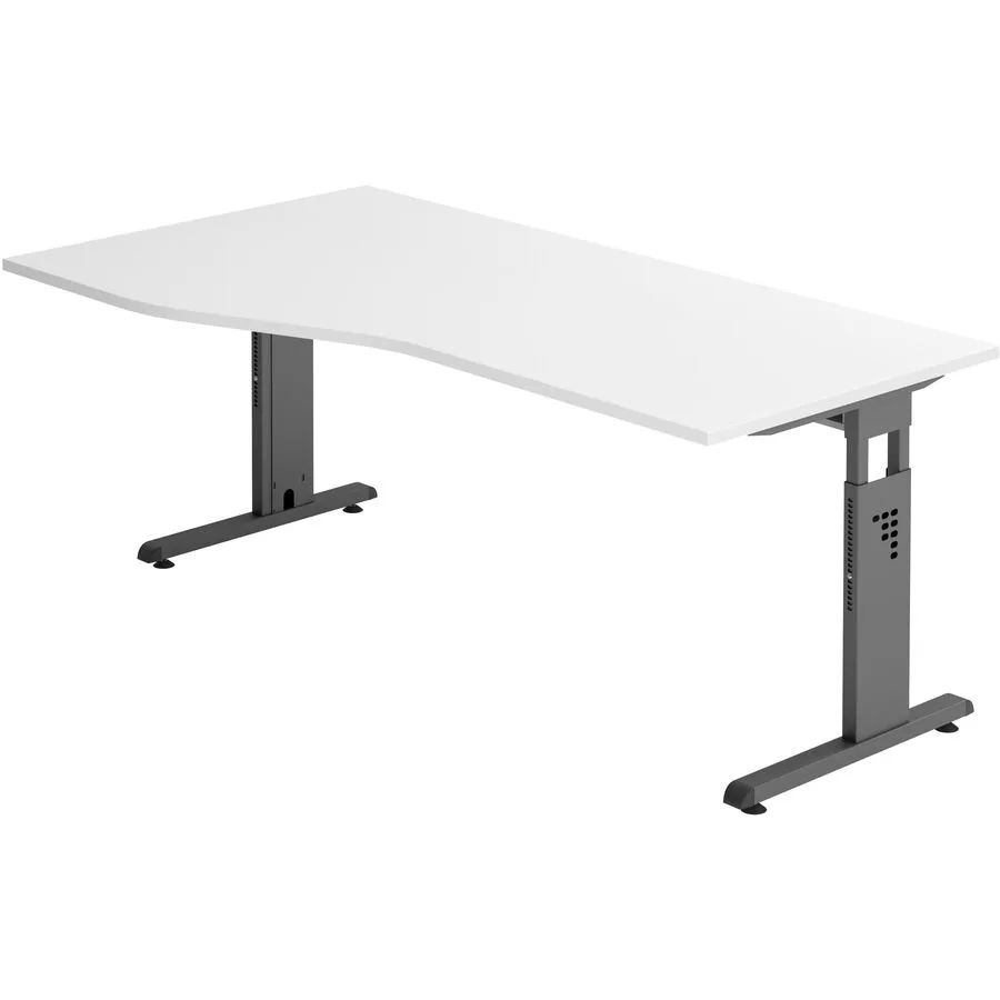 Schreibtisch Office weiss Holzwerkstoff Höhenverstellbar B 180 T 100 cm