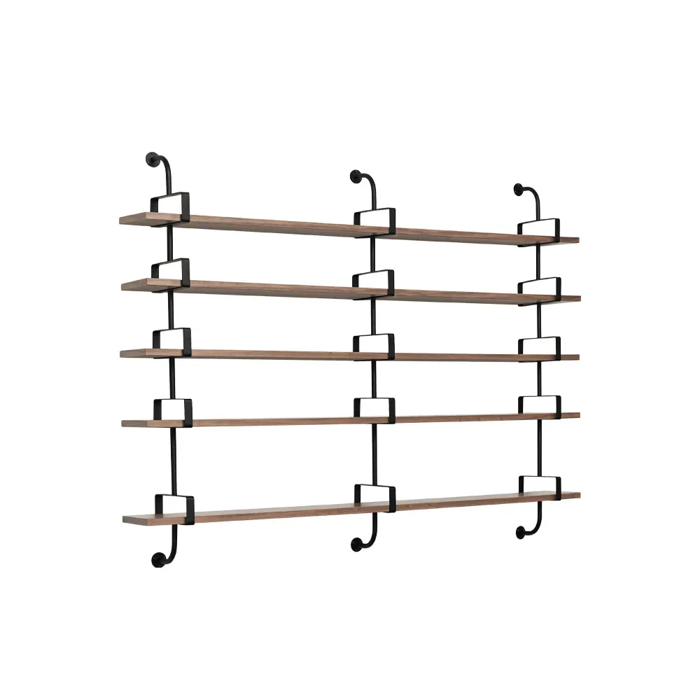 GUBI Demon Wandregal 5 plan Walnut, 215cm