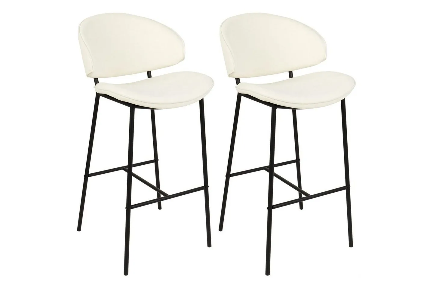 Barstol Kiana set om 2 Beige-Svart - Beige-Svart
