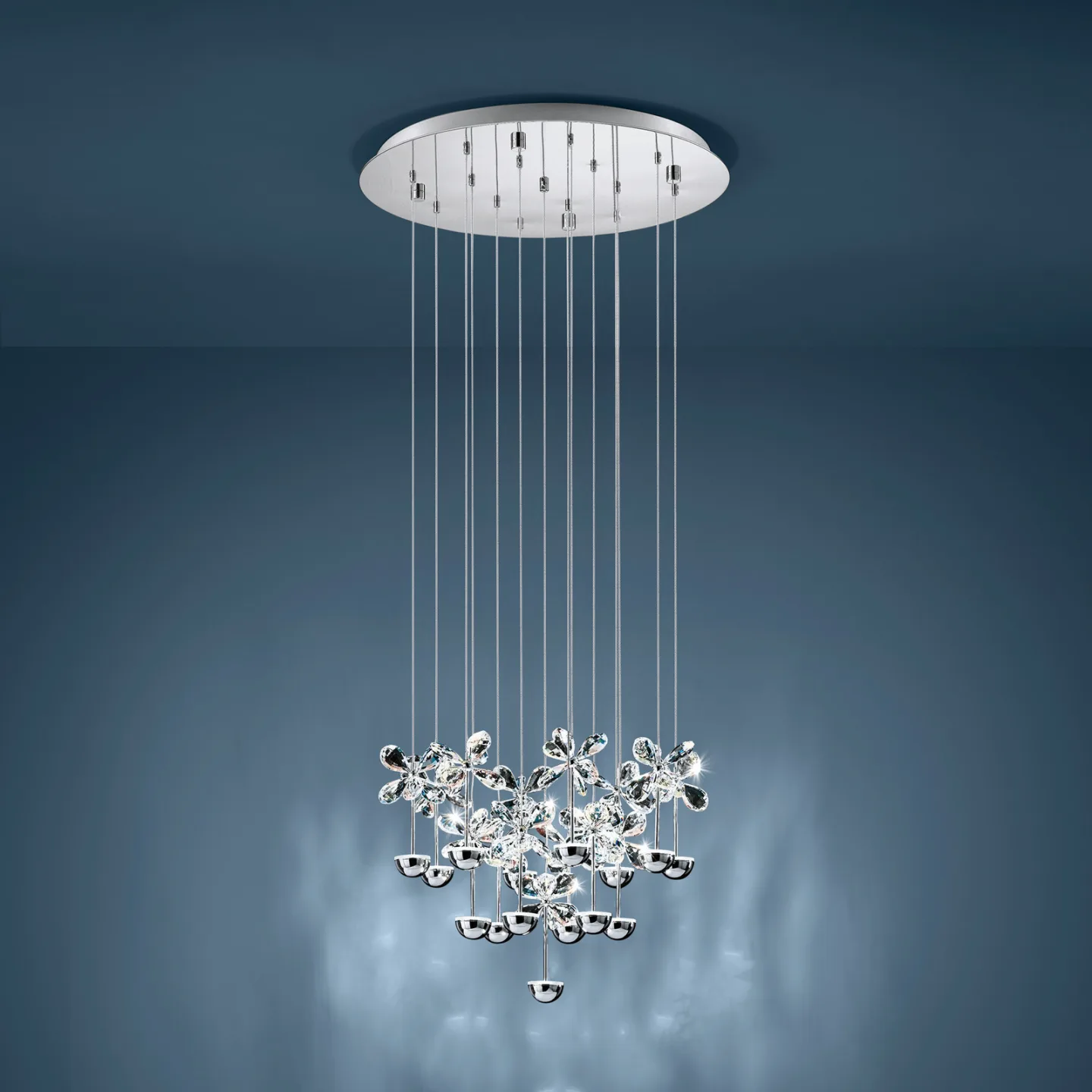 Pianopoli Hängelampe chrom 50x113 cm - EGLO Stars Of Light - Esszimmer - Design - Edelstahl - Rund