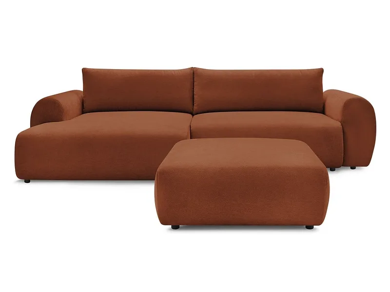 Ecksofa mit Hocker BOBOCHIC LUCIEN Stoff orange
