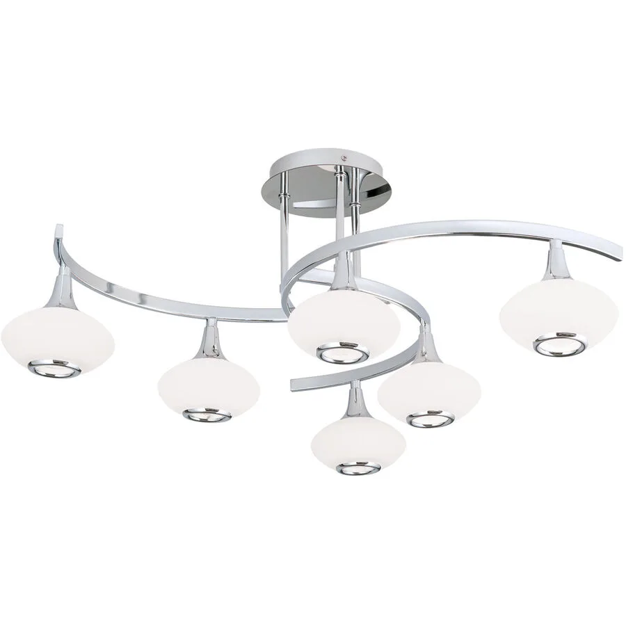 Deckenlampe Lia Grau Stahl/Glas 71.5 cm 28 cm - Farbe: chrom - Material: Glas/Stahl