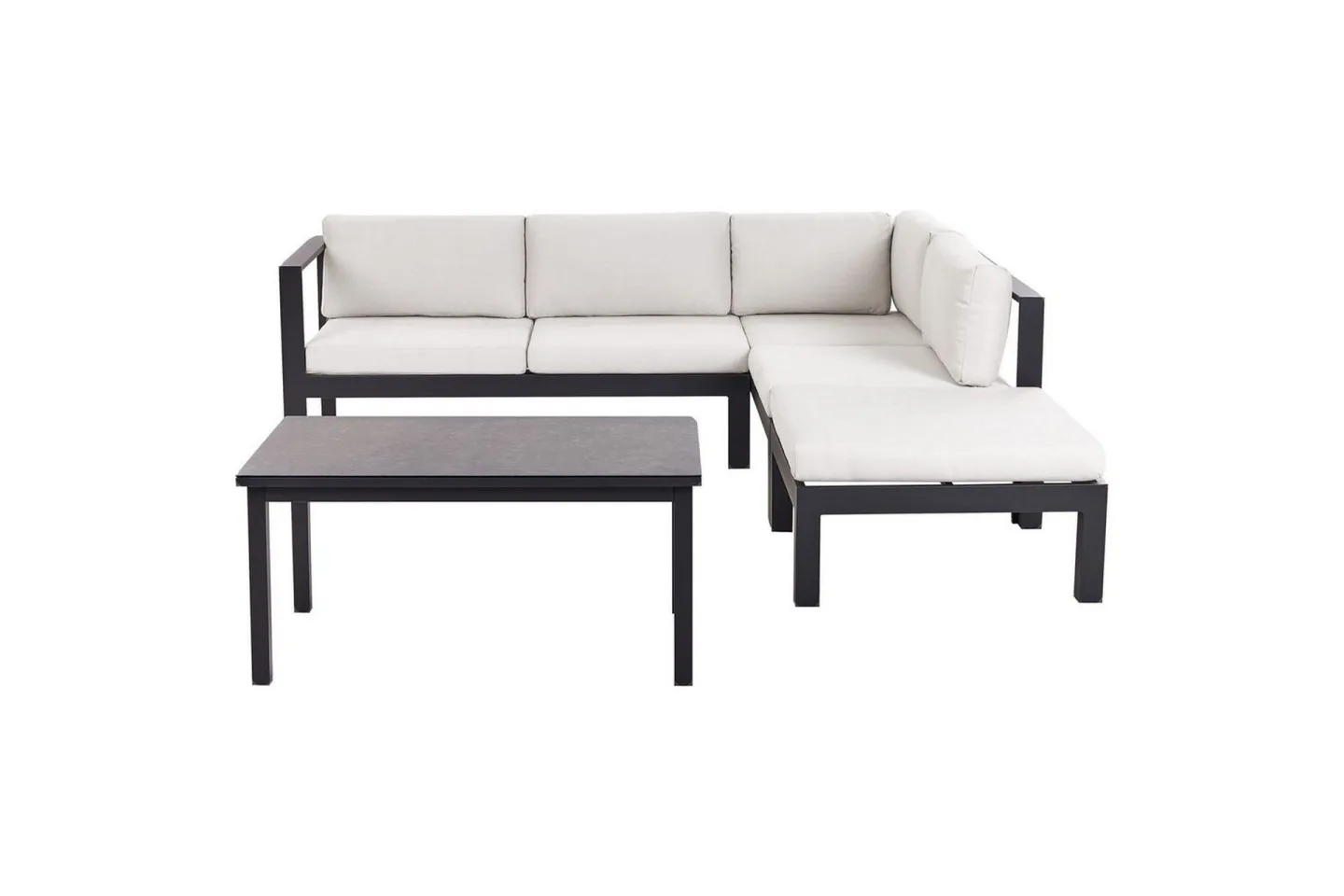 Loungegrupp Messina Vit/svart/grå - Vit/svart/grå